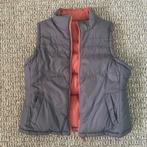 Brown/rust orange puffer vest